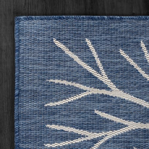 Washable Indoor Outdoor Rug 9x12 Modern Area Rugs Branch Pattern Non Shedding Waterproof Easy Clean Patio Deck Porch Living Room Bedroom Garden RV (108 Sq Ft)