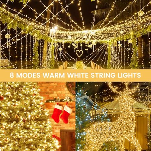 4 Pack 200 LED Battery Operated String Lights