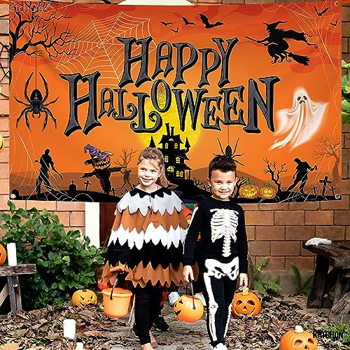 Orange Happy Halloween Banner 72x44 Inch