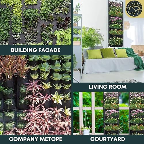 Fence Planters Wall Planters for Outdoors Plants Vertical Planter Balcony Planter Vertical Garden Wall Pocket Planter Outdoor Wall Planter Fence Garden Planter Vertical Wall Garden (7 Count)