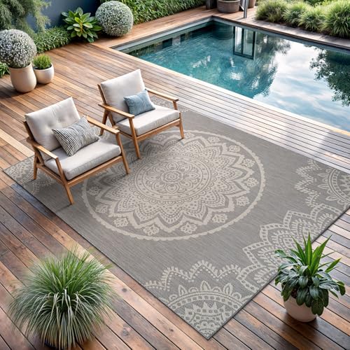 Outdoor Rug 8x10 Modern Area Rugs for Indoor and Outdoor Patios and Porches