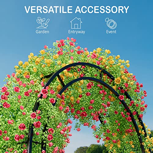 7ft Metal Garden Arch Trellis for Climbing Plants