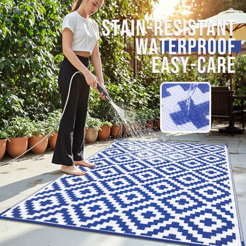 Outdoor Rug 8x10 ft Waterproof Reversible Mat (80 Count)
