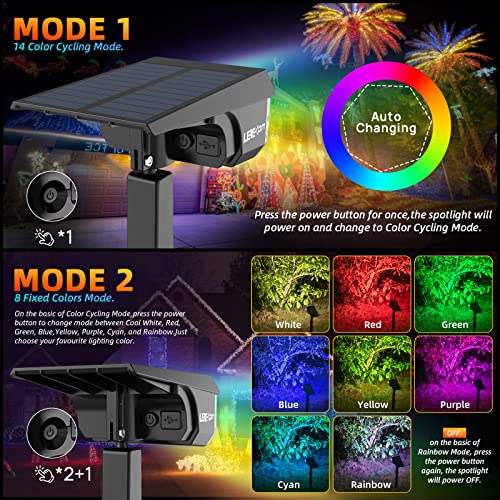 Solar Spot Lights Outdoor Color Changing (10 Count)