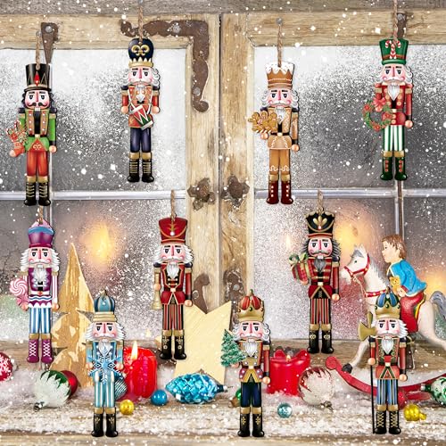 24 Pieces Christmas Nutcracker Wooden Ornaments