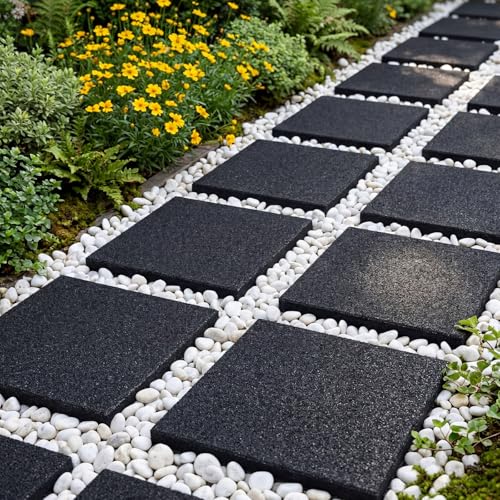 16 Pcs Rubber Stepping Stones Outdoor 12 x 12 Inch (16 Count)