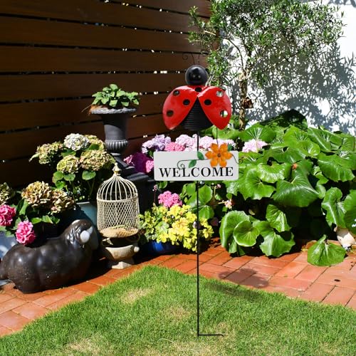 30" H Metal Ladybug Garden Stake