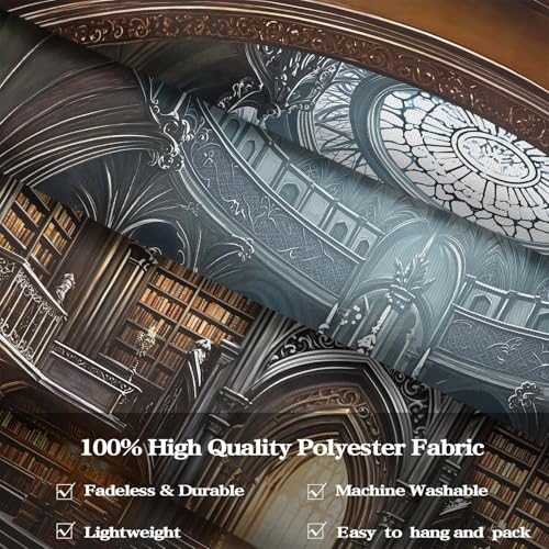 Gothic Library Tapestry Medieval Bookshelf Tapestries Wall Hanging Goth Vintage Dark Academia Hall Library Backdrop Extra Large Tapestry for Bedroom Living Room Dorm Classroom 90 x 68 inch