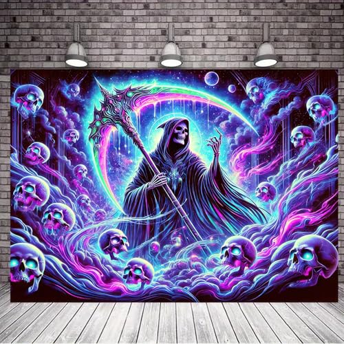 Blacklight Gothic Tapestry Neon Decor 78 x 59 Inch Uv Reactive