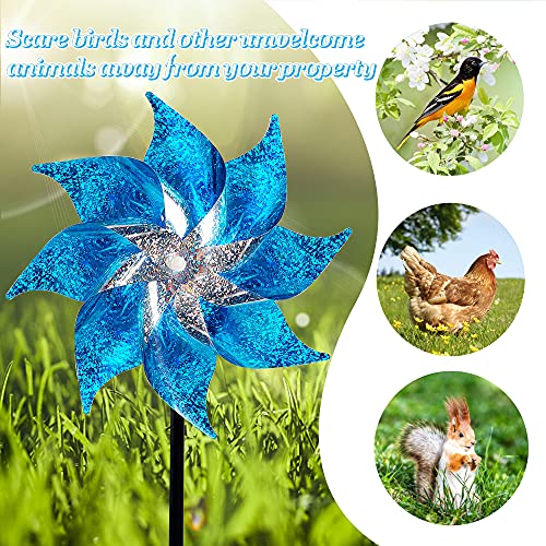 10 Pack Reflective Pinwheels with Stakes (10 Count)