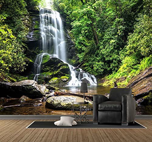 Waterfalls in Forest Wall Mural Large Wallpaper (110.1 Sq Ft)