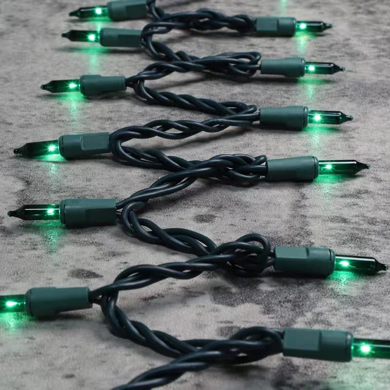 Green Wire Green 300 Incandescent Bulb Mini String Lights for Indoor Christmas Tree Garland Birthday Wedding Party Festival Decoration (300 Count)