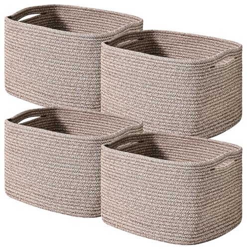 Storage Baskets for Organizing 12.5x9.1x7.9 Mixed Dark Brown (4 Count)