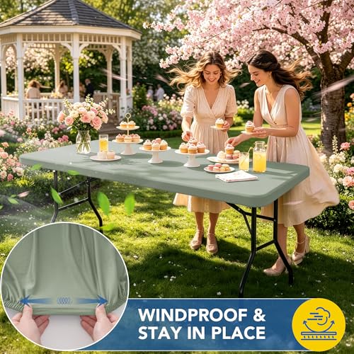 Fitted Tablecloth for 6 Foot Rectangle Tables (6 Count)
