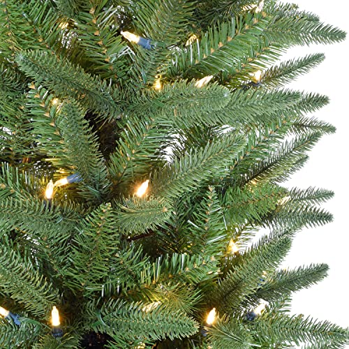 7.5 ft. Winter Falls Slim Christmas Tree with 8 Function Dual Multicolor & Warm White LED Lights