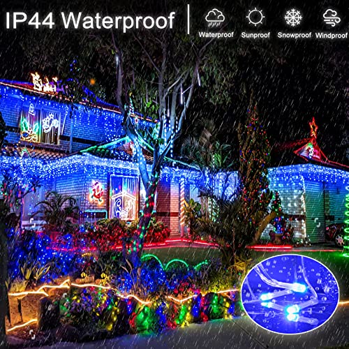 Icicle Lights for Outside 66ft 640 LED Icicle Lights Plug in Fairy Curtain Lights with Timer for Party Holiday Wedding Decorations