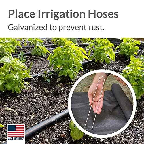 Garden Stakes 12 Inch 9 Gauge Galvanized Steel Landscape Staples