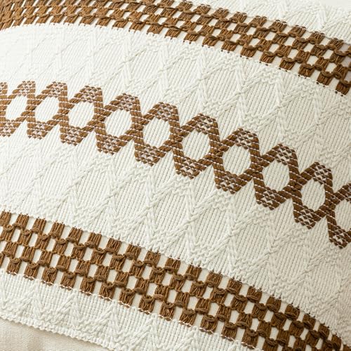 Set of 2 Coco Brown Boho Decorative Pillow Covers 18x18 Inch