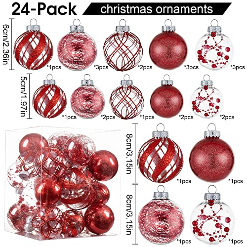 Clear Christmas Ball Ornaments (24 Count)