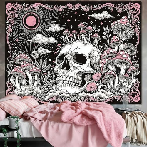 Skull Mushroom Tapestry