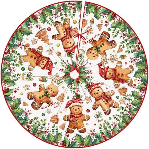 Cute Gingerbread Man Christmas Tree Skirt 36 Inch