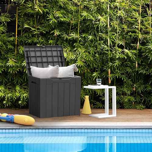 31 Gallon Resin Deck Box All Weather Outdoor Storage Boxes for Patio Furniture Set