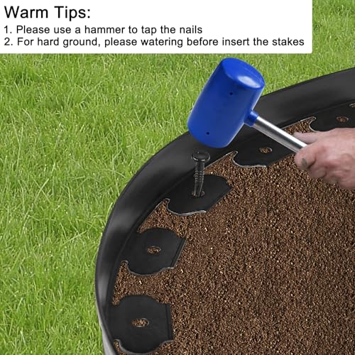 2 Inch Tall 200 FT Garden Edging Kit with 240pcs Spikes (240 Count)