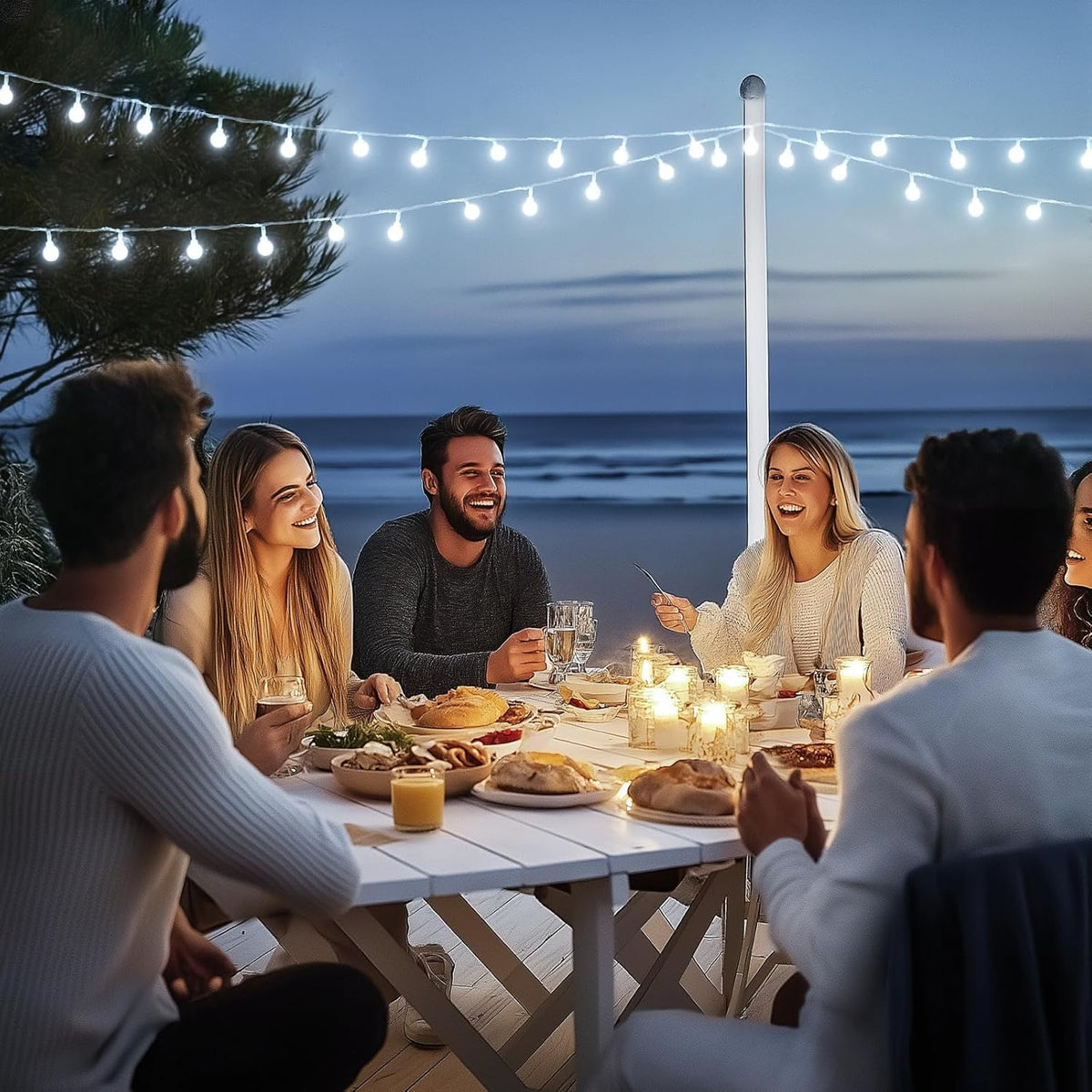 Connectable 100 LED Globe White String Lights Indoor for Bedroom