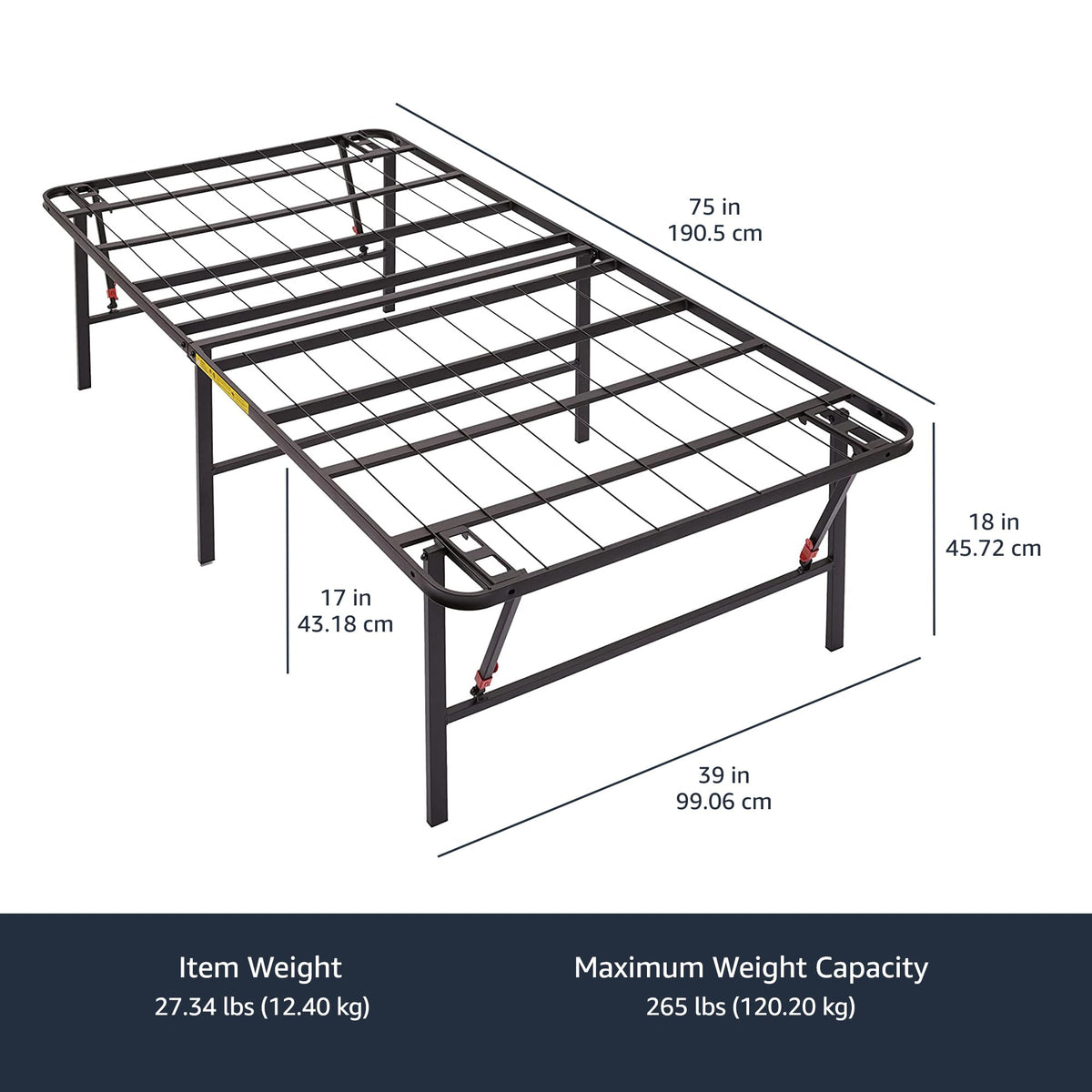Foldable Metal Platform Bed Frame