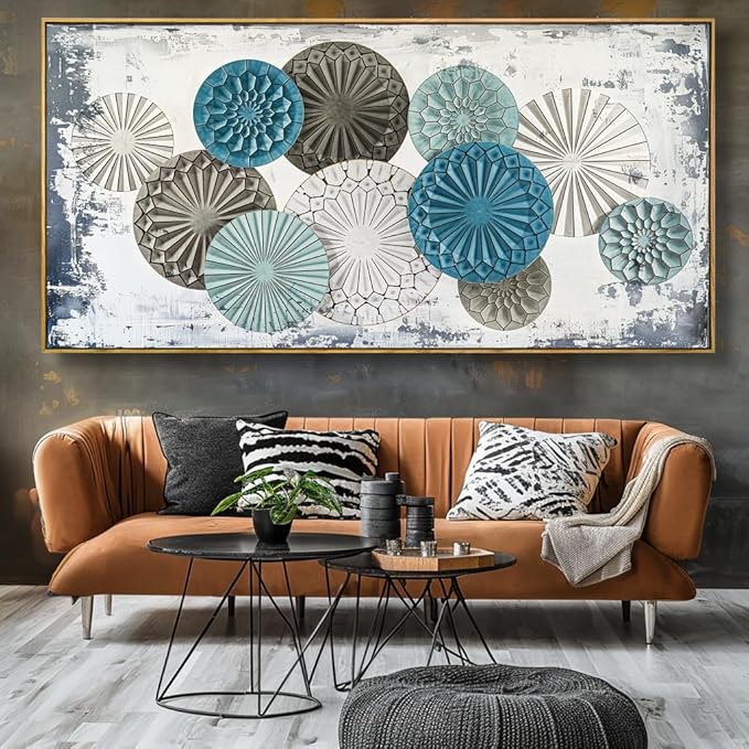 Wall Art Colorful Floral Rustic Wall Decor Canvas Painting Abstract Wall Art for Bedroom Living Room Dining Room Home Office Decor 30"x60" with Framed