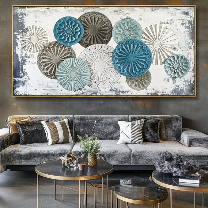Wall Art Colorful Floral Rustic Wall Decor Canvas Painting Abstract Wall Art for Bedroom Living Room Dining Room Home Office Decor 30"x60" with Framed