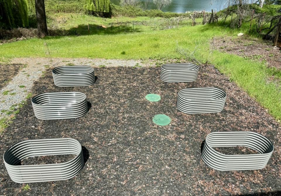 Anleolife 4 Bed 6x3x2ft Oval Galvanized Raised Garden Beds (4 Count)