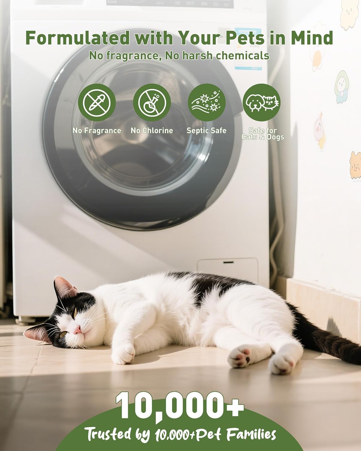 Washing Machine Cleaner Tablets – 36 Count, 18-Month Supply – Pet Hair & Odor Remover – Safe for Septic, Works with All Washers – Unscented – Washer Cleaner for Pet Owners - HavenBliss Decor
