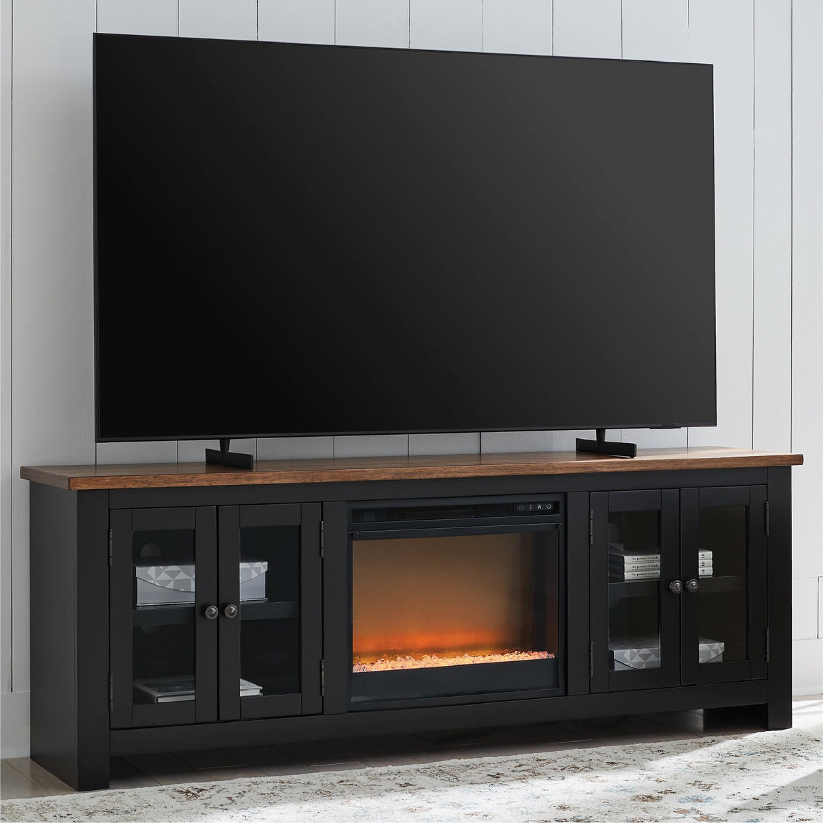 76" TV Stand with Electric Fireplace