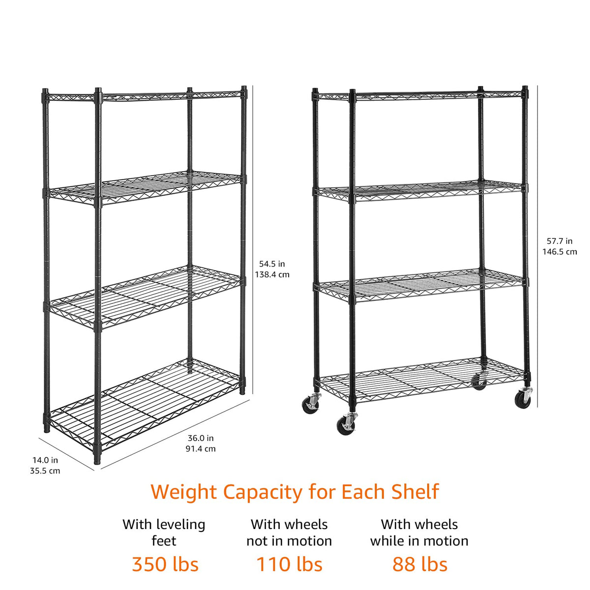 4 Shelf Heavy Duty Garage Shelving Storage Unit on 3" Wheel Casters