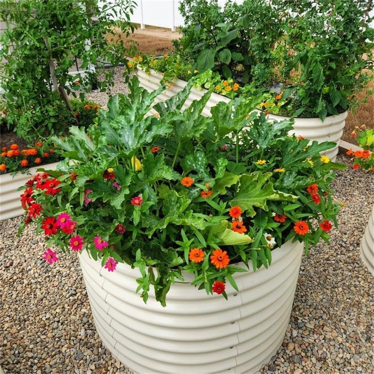 32" Tall 42" Round Raised Garden Bed Raised Bed Planter Box for Vegetables Flowers Patio