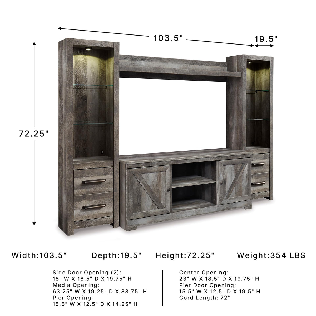 Wynnlow 4 Piece Entertainment Center
