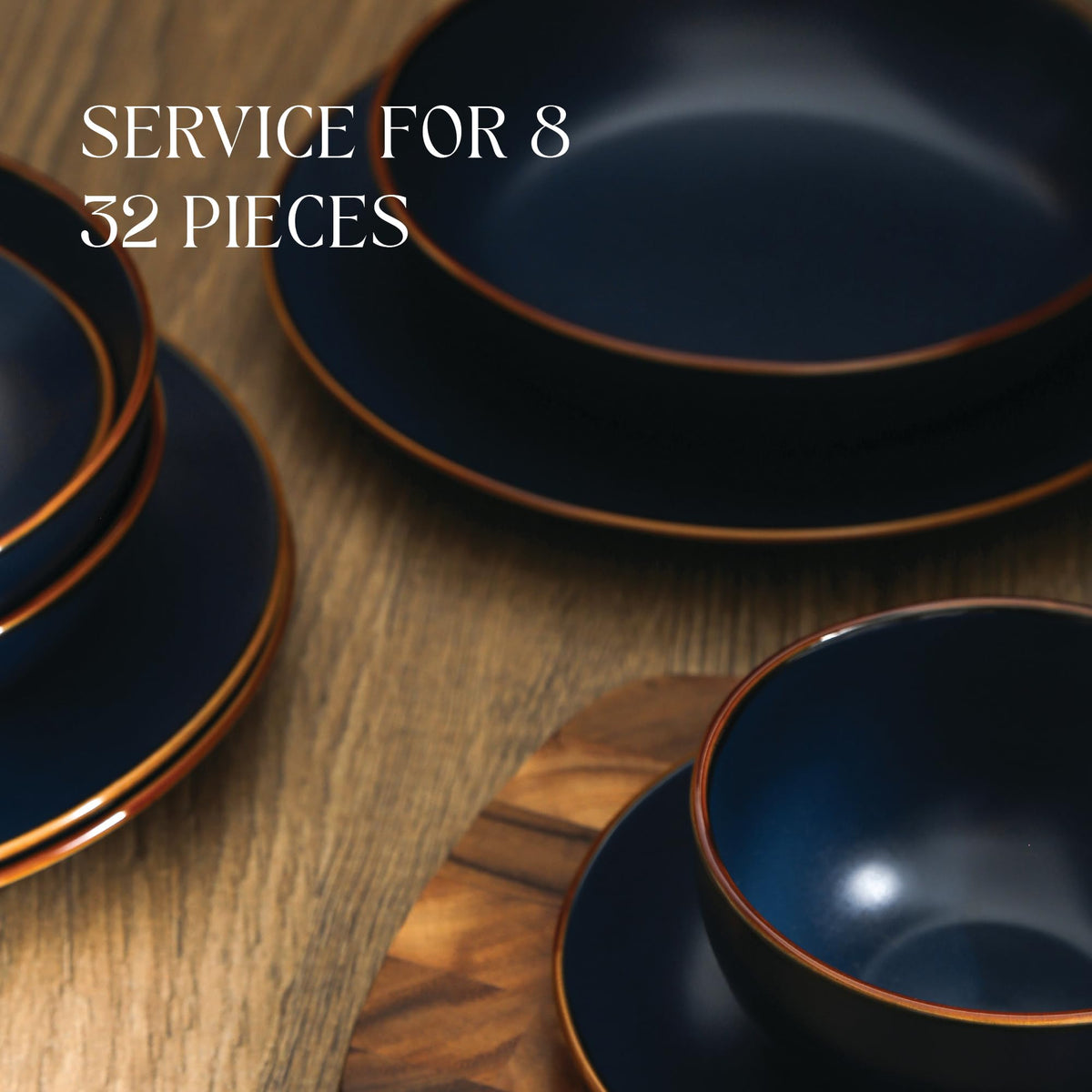 Brasa Stoneware 32 Piece Modern Dinnerware Sets