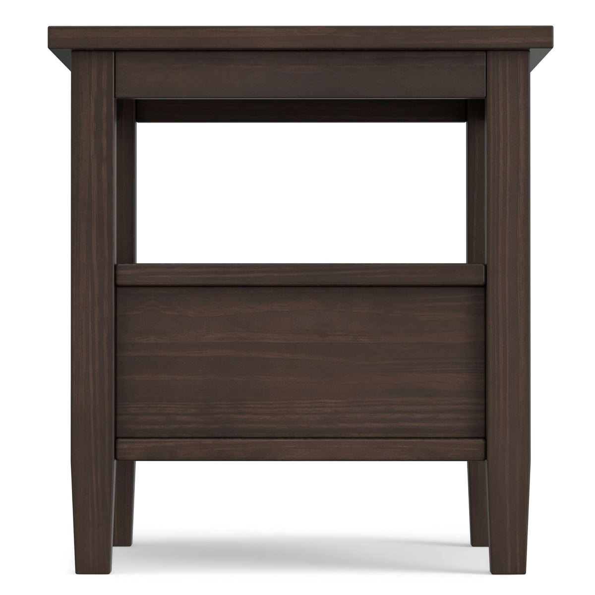 Warm Shaker 20" Wide Solid Wood End Table in Brunette Brown