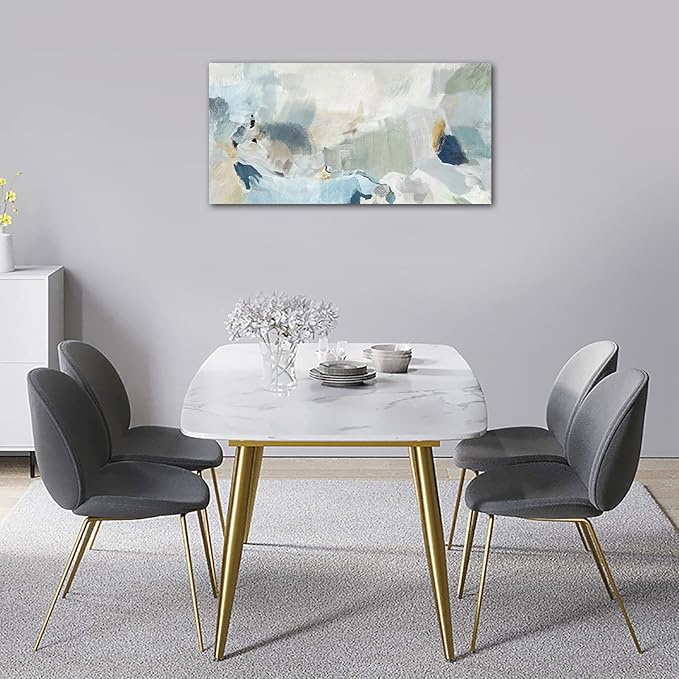 Abstract Canvas Wall Art Contemporary Teal Abstract Pictures Painting Modern Bluish Green Canvas Prints Turquoise Artwork Wall Decor for Living Room Bedroom Home Office Wall Decoration 20x40in