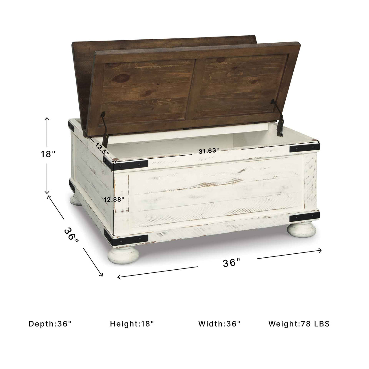 Wystfield Square Lift Top Coffee Table