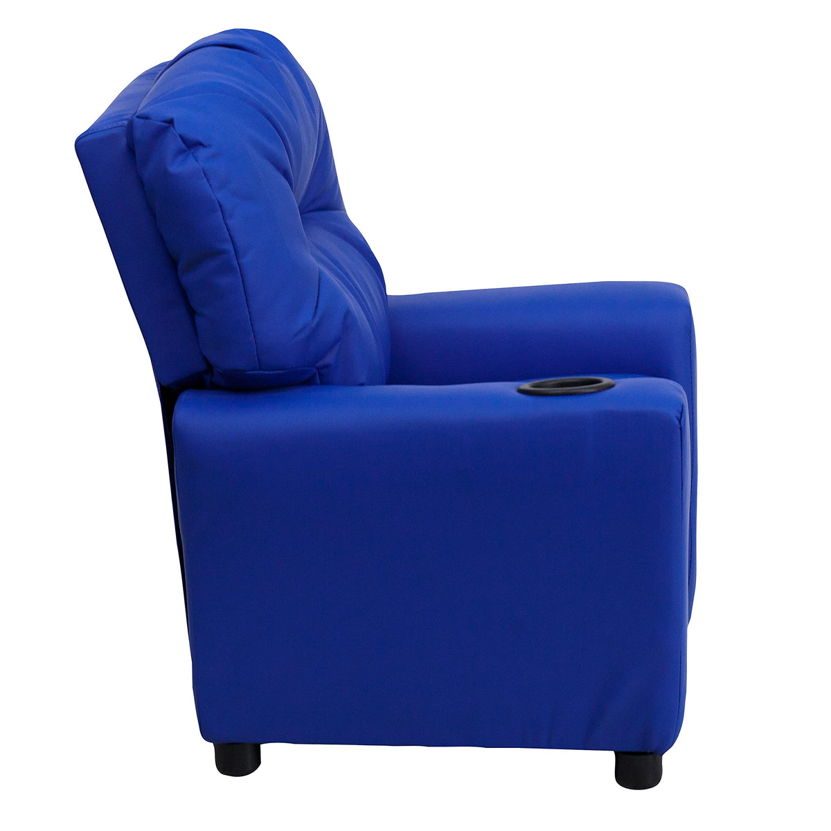 Chandler Vinyl Kids Recliner with Cup Holder and Safety Recline