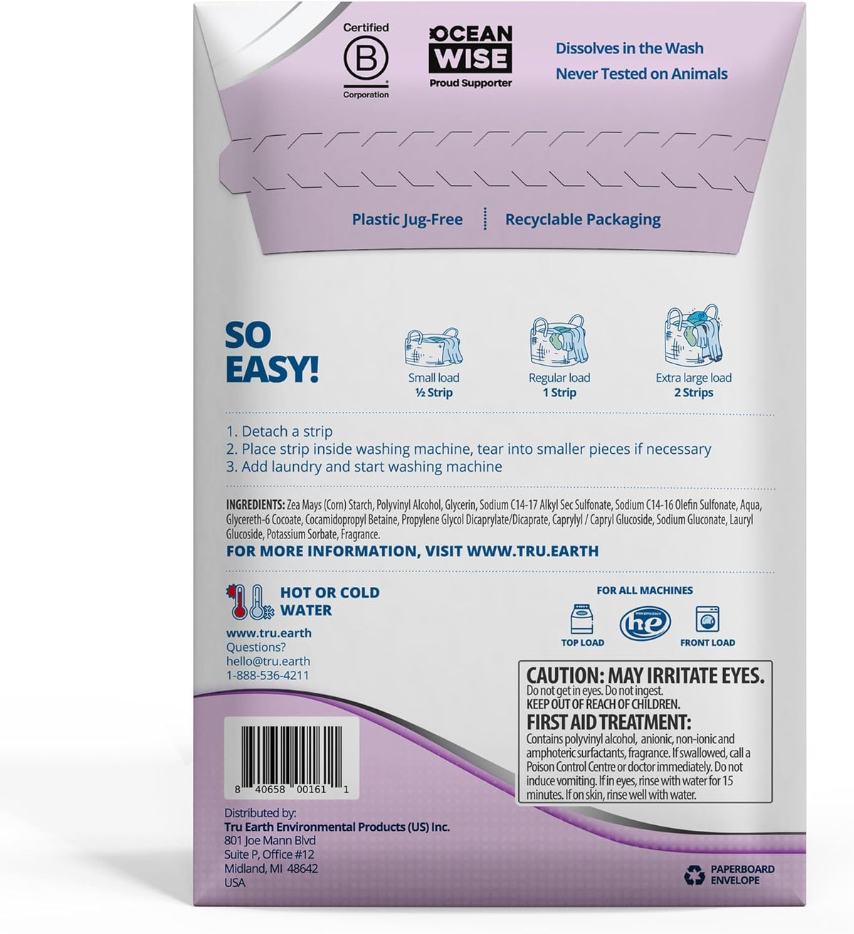 Tru Earth Platinum - Heavy Duty Laundry Detergent Sheets - Up to 64 Loads (32 Count), Lilac Breeze Scent - Ultra-Concentrated Formula - Eco-Friendly Laundry Sheets - HavenBliss Decor