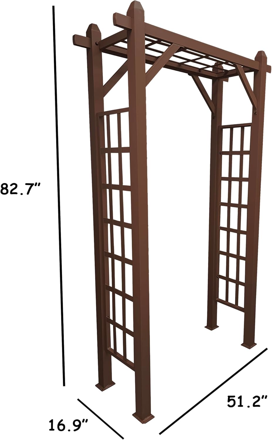 Brown Modern Aluminum Garden Arbor Arch