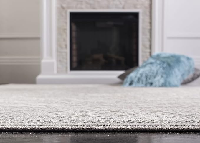 SAFAVIEH Reflection Collection Accent Rug - 2'3" x 4', Light Grey & Cream, , Non-Shedding & Easy Cleaning, Ideal for Foyer, Living Room, Bedroom (RFT668G)