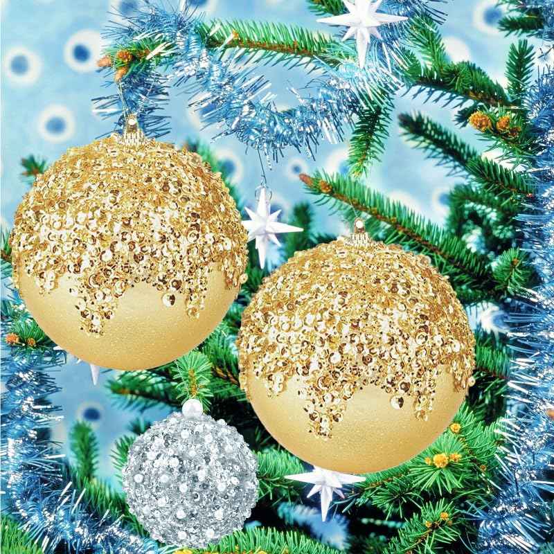 3Pcs Christmas Balls Ornaments (8.18 Count)