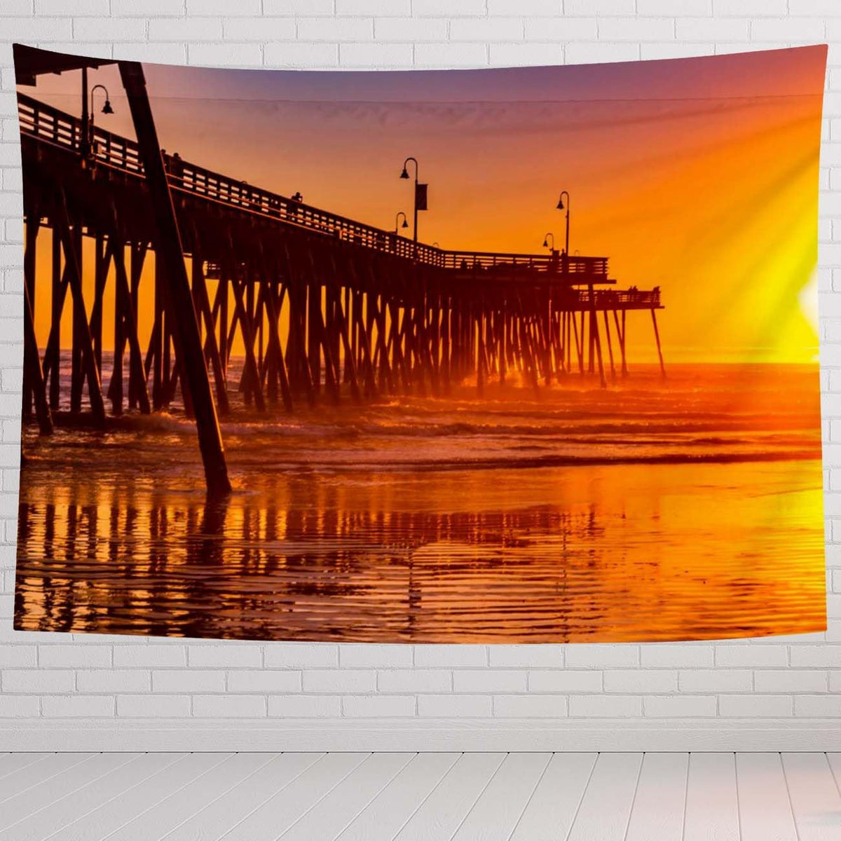 Sunset Tapestry For Bedroom Sunset Beach Colors Tapestries Wall Hanging For Living Room Dorm Office 80×60 In - HavenBliss Decor