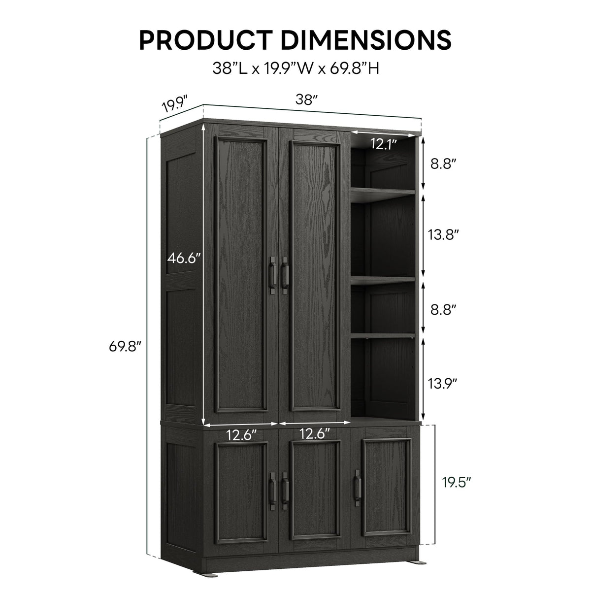 Armoire Wardrobe Closet 70" H