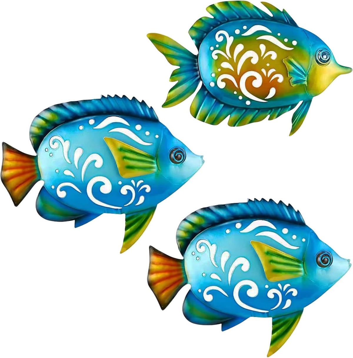 Metal Fish Wall Decor Coastal Ocean Sea Hanging Decorations Metal Fish Art Outdoor Wall Sculptures Garden Patio Fence Pool Decor - HavenBliss Decor