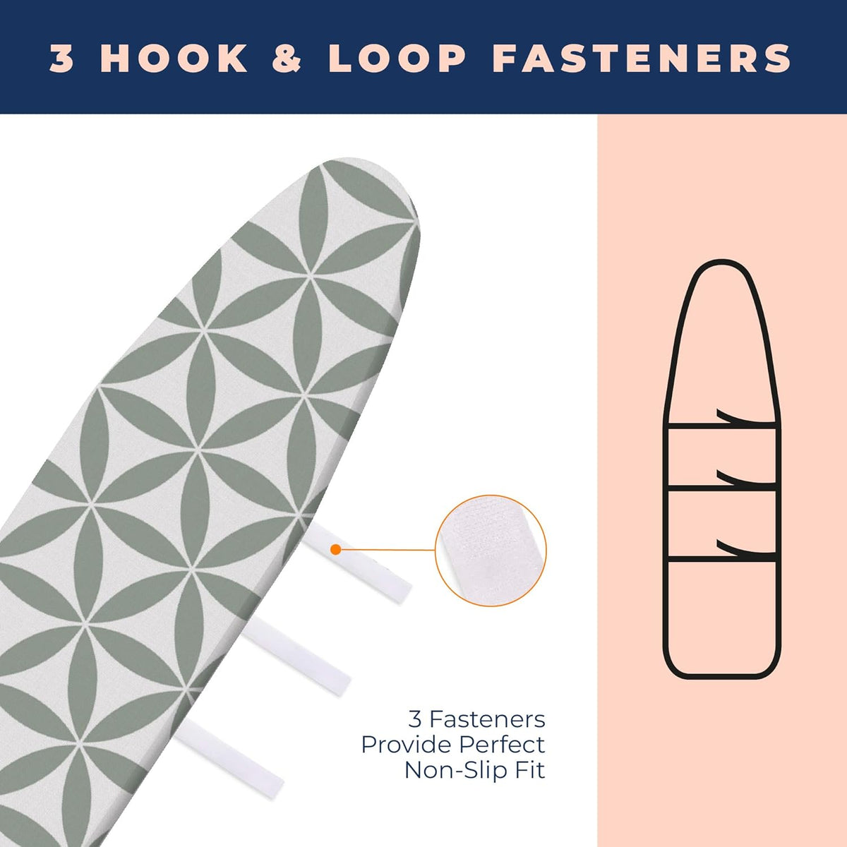 Ironing Board Cover and Pad Extra Thick Heavy Duty Padded 4 Layers Non Stick Scorch and Stain Resistant 15x54 and 3 Fasteners Elastic Edge with Bonus Protective Scorch Mesh Cloth - HavenBliss Decor